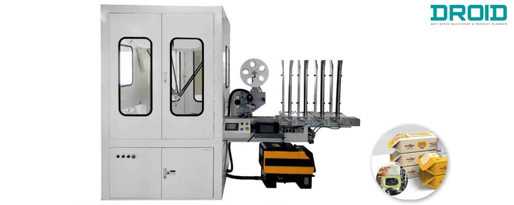 DH L300 Robotic Wet Wipes Lid Applicator - UT-FL2 Cross fold Wet Wipes Machine (5-40Wipes/pack)