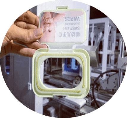 Wet wipes capping machine - DH-L300 Spider Robot Wet Wipes Lid applicator