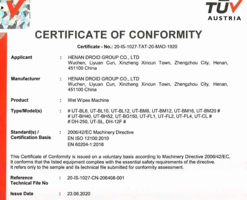 CE WET WIPES MACHINE 845x684 - Wet Wipes Machine Products