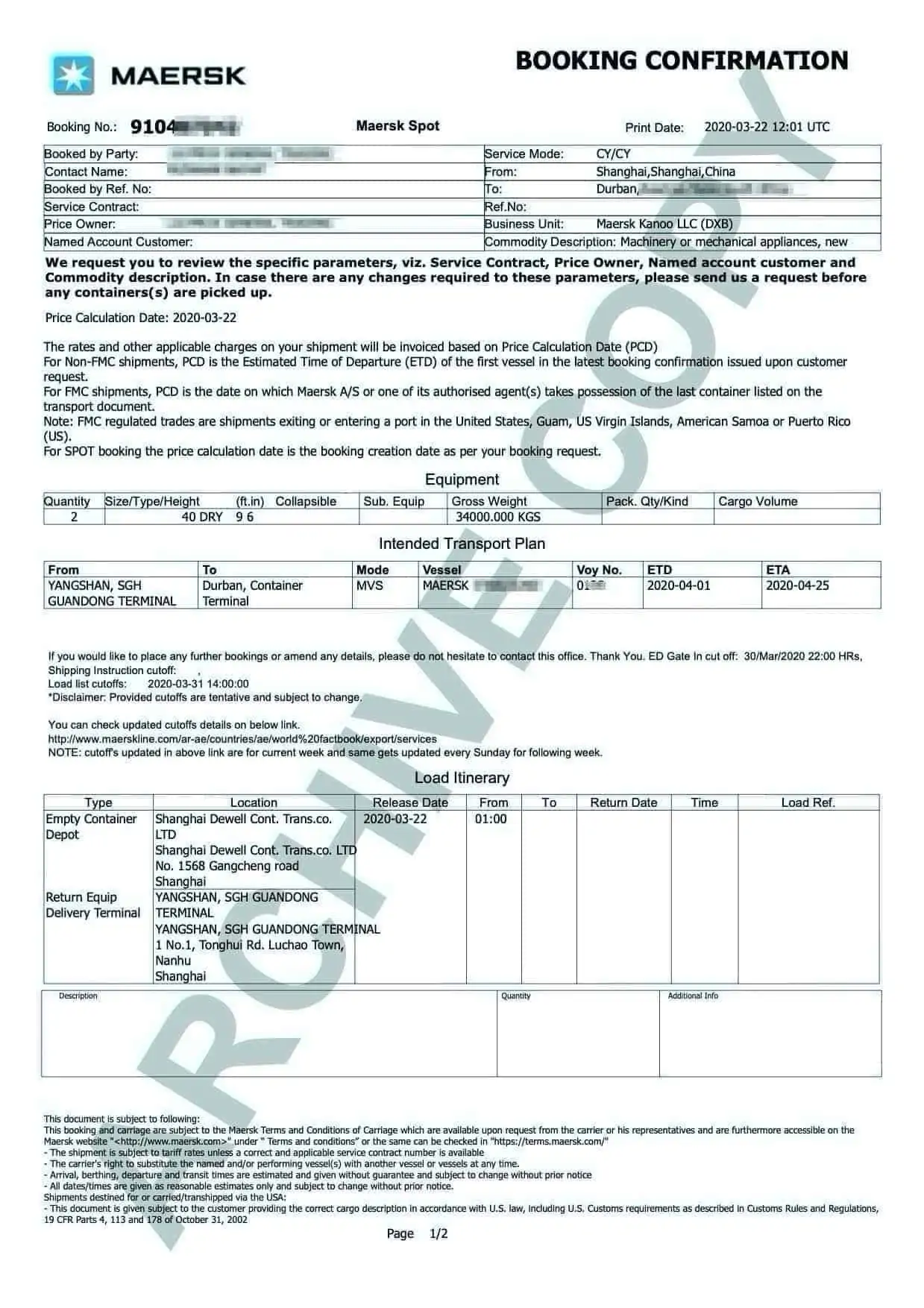 Booking Confirmation wet wipes machine - How to Import Wet Wipes Machines From China-A Guide On Shipping Process