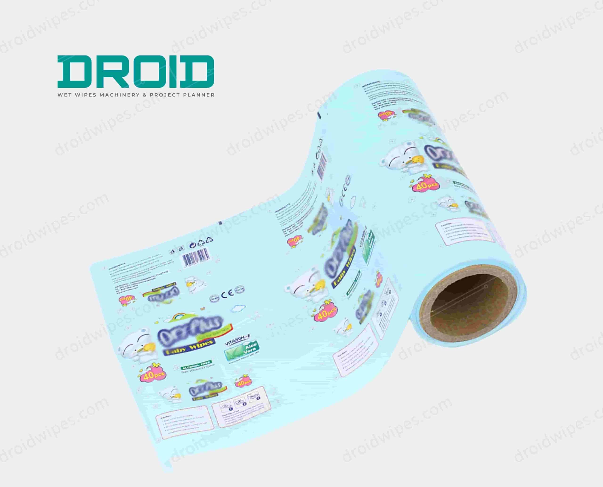 Droid packaging film scaled - Unlocking the Secrets of Wet Wipes Manufacturing: A Dive into Raw Materials and Ingredients