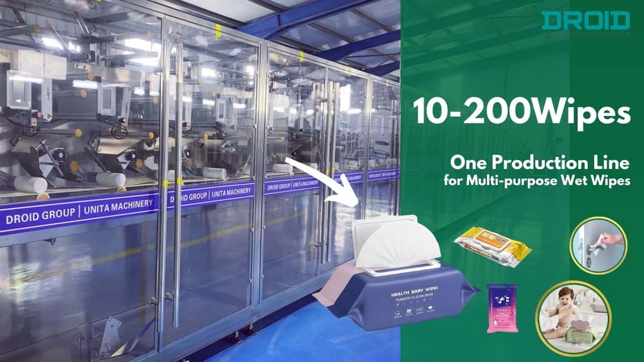 10 200wipes Multi purpose Wet Wipes Production Line 2022 High Speed Wet Wipes Machine DROID - The Latest Trends in Customized Wet Wipes Production