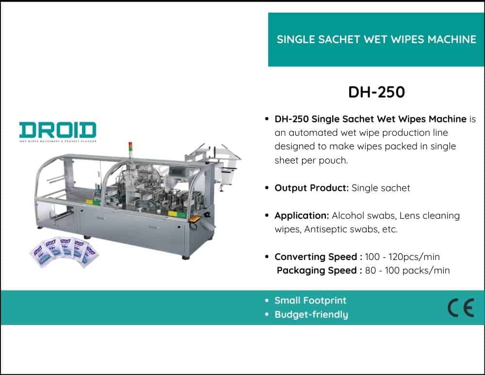 Wet Wipes Converting Packaging Process DH 250 - Converting & Packaging Machine Category