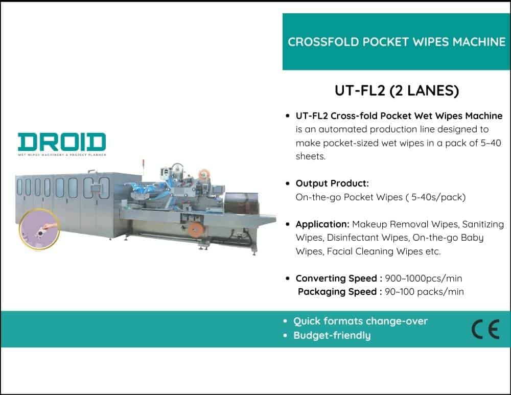 Wet Wipes Converting Packaging Process UT FL22 Lanes - Pocket Wipes Machine Category