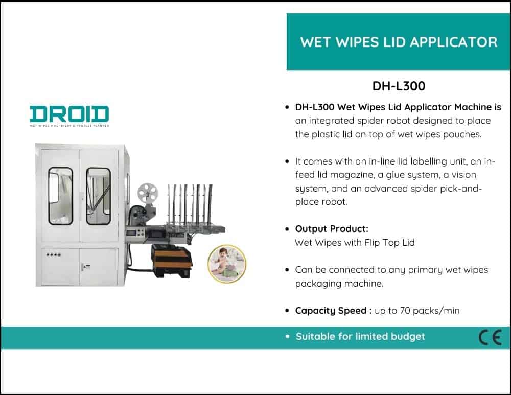 Wet Wipes Lid Application Process DH L300 - Portfolio | Wet Wipes Machine